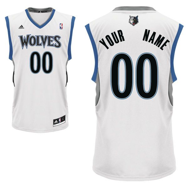 Adidas Minnesota Timberwolves Youth Custom Replica Home White NBA Jersey